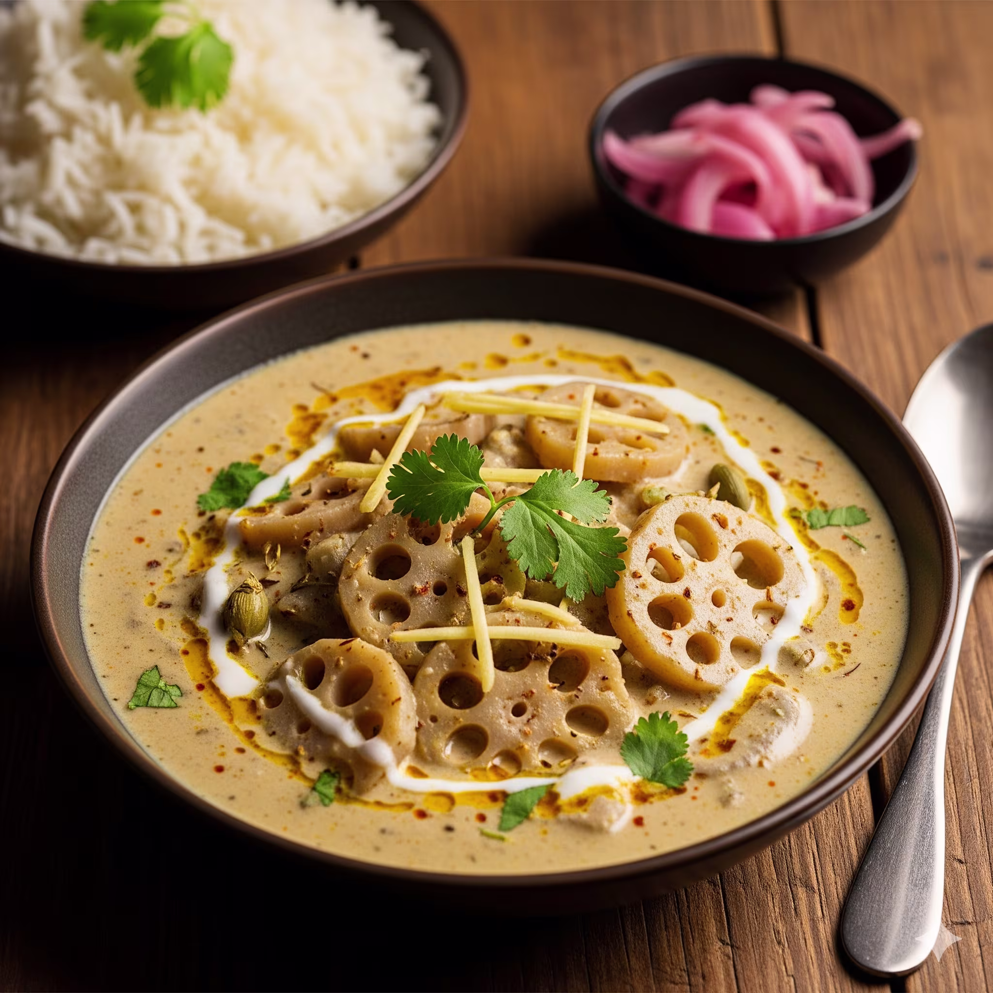 Kashmiri Nadru Yakhni (Lotus Stem Curry)